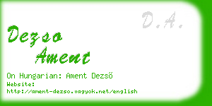 dezso ament business card