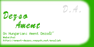 dezso ament business card